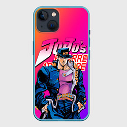 Чехол для iPhone 14 JOJO BIZARRE ADVENTURE ДЖО ДЖО ГРАДИЕНТ, цвет: 3D-голубой