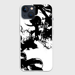 Чехол для iPhone 14 Чернильные брызги, цвет: 3D-белый