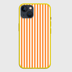 Чехол для iPhone 14 ПОЛОСКИ ОРАНЖЕВЫЙ, цвет: 3D-желтый