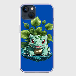 Чехол для iPhone 14 Бульбазавр покемон, цвет: 3D-светло-сиреневый
