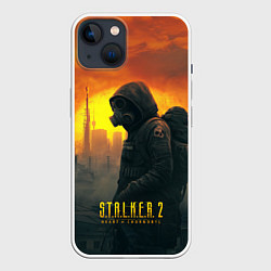 Чехол для iPhone 14 Stalker зараженный город, цвет: 3D-белый