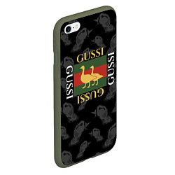 Чехол iPhone 6/6S Plus матовый GUSSI Style, цвет: 3D-темно-зеленый — фото 2