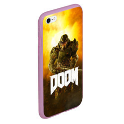 Чехол iPhone 6/6S Plus матовый DOOM: Soldier цвета 3D-розовый — фото 2