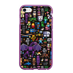 Чехол iPhone 6/6S Plus матовый MINECRAFT, цвет: 3D-фиолетовый