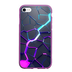 Чехол iPhone 6/6S Plus матовый НЕОНОВЫЙ РАЗЛОМ 3Д РАЗЛОМ, цвет: 3D-фиолетовый