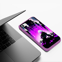 Чехол iPhone 6/6S Plus матовый Люси из аниме Cyberpunk Edgerunners, цвет: 3D-фиолетовый — фото 2