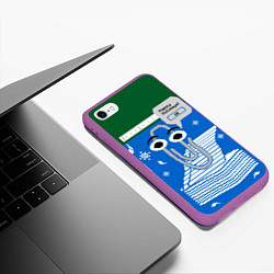 Чехол iPhone 6/6S Plus матовый Скрепка Windows, цвет: 3D-фиолетовый — фото 2