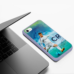 Чехол iPhone 6/6S Plus матовый CR Ronaldo цвета 3D-светло-сиреневый — фото 2