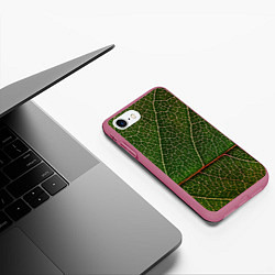 Чехол iPhone 7/8 матовый Листик, цвет: 3D-малиновый — фото 2