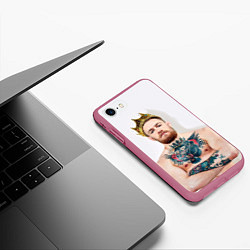 Чехол iPhone 7/8 матовый Макгрегор король, цвет: 3D-малиновый — фото 2