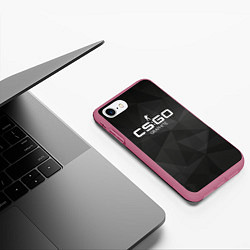 Чехол iPhone 7/8 матовый CS:GO Graphite, цвет: 3D-малиновый — фото 2