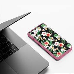 Чехол iPhone 7/8 матовый Фэшн 4, цвет: 3D-малиновый — фото 2