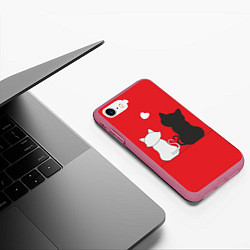 Чехол iPhone 7/8 матовый Cat Love, цвет: 3D-малиновый — фото 2
