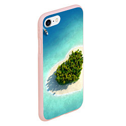 Чехол iPhone 7/8 матовый Остров, цвет: 3D-светло-розовый — фото 2
