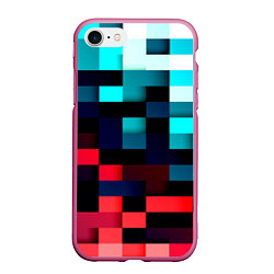 Чехол iPhone 7/8 матовый Pixel Color, цвет: 3D-малиновый