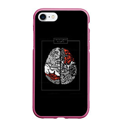 Чехол iPhone 7/8 матовый Twenty one pilots: brain, цвет: 3D-малиновый