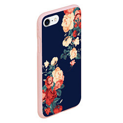 Чехол iPhone 7/8 матовый Fashion flowers, цвет: 3D-светло-розовый — фото 2