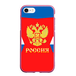 Чехол iPhone 7/8 матовый Сборная РФ: #91 TARASENKO, цвет: 3D-малиновый