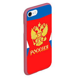 Чехол iPhone 7/8 матовый Сборная РФ: #91 TARASENKO, цвет: 3D-малиновый — фото 2