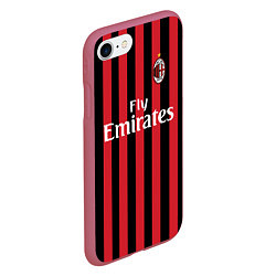 Чехол iPhone 7/8 матовый Milan FC: Fly Emirates, цвет: 3D-малиновый — фото 2