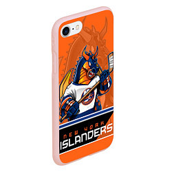 Чехол iPhone 7/8 матовый New York Islanders, цвет: 3D-светло-розовый — фото 2