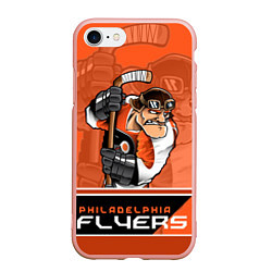 Чехол iPhone 7/8 матовый Philadelphia Flyers, цвет: 3D-светло-розовый