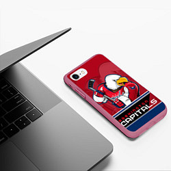 Чехол iPhone 7/8 матовый Washington Capitals, цвет: 3D-малиновый — фото 2