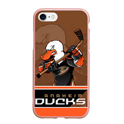 Чехол iPhone 7/8 матовый Anaheim Ducks, цвет: 3D-светло-розовый