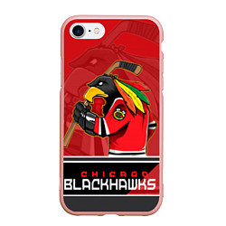 Чехол iPhone 7/8 матовый Chicago Blackhawks, цвет: 3D-светло-розовый