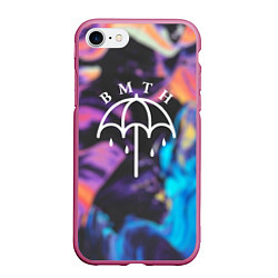 Чехол iPhone 7/8 матовый BMTH Rain, цвет: 3D-малиновый