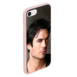 Чехол iPhone 7/8 матовый Ian Somerhalder, цвет: 3D-светло-розовый — фото 2