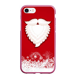 Чехол iPhone 7/8 матовый Дед мороз, цвет: 3D-малиновый