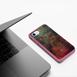 Чехол iPhone 7/8 матовый Металлические краски, цвет: 3D-малиновый — фото 2