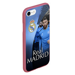 Чехол iPhone 7/8 матовый Real Madrid, цвет: 3D-малиновый — фото 2