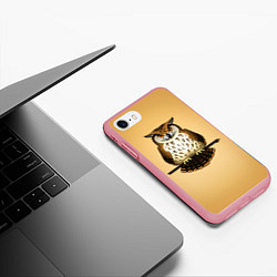 Чехол iPhone 7/8 матовый Сова на ветке, цвет: 3D-баблгам — фото 2