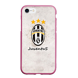 Чехол iPhone 7/8 матовый Juventus3, цвет: 3D-малиновый