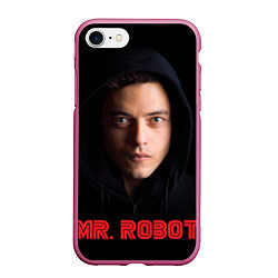 Чехол iPhone 7/8 матовый Mr. Robot, цвет: 3D-малиновый