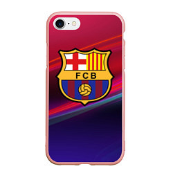 Чехол iPhone 7/8 матовый ФК Барселона, цвет: 3D-светло-розовый