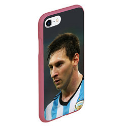 Чехол iPhone 7/8 матовый Leo Messi, цвет: 3D-малиновый — фото 2