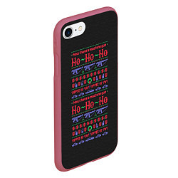 Чехол iPhone 7/8 матовый Новогодний свитер Крепкий орешек, цвет: 3D-малиновый — фото 2