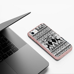 Чехол iPhone 7/8 матовый Dead Christmas, цвет: 3D-светло-розовый — фото 2