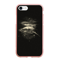 Чехол iPhone 7/8 матовый Cosmic Shark, цвет: 3D-светло-розовый