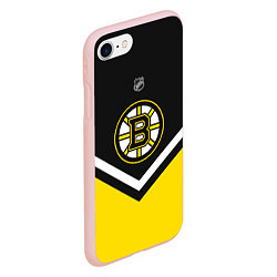 Чехол iPhone 7/8 матовый NHL: Boston Bruins, цвет: 3D-светло-розовый — фото 2