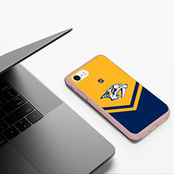 Чехол iPhone 7/8 матовый NHL: Nashville Predators, цвет: 3D-светло-розовый — фото 2