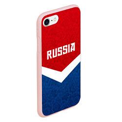 Чехол iPhone 7/8 матовый Russia Team, цвет: 3D-светло-розовый — фото 2