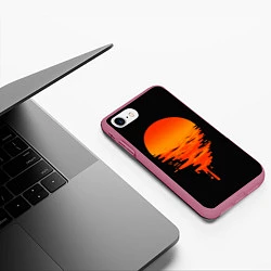 Чехол iPhone 7/8 матовый Отражение Солнца, цвет: 3D-малиновый — фото 2