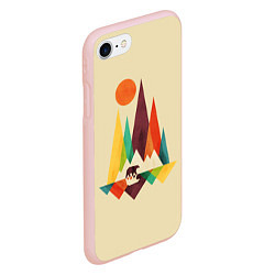 Чехол iPhone 7/8 матовый Медведь в горах, цвет: 3D-светло-розовый — фото 2