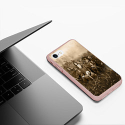 Чехол iPhone 7/8 матовый Slipknot Sepia, цвет: 3D-светло-розовый — фото 2