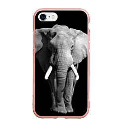 Чехол iPhone 7/8 матовый Старый слон, цвет: 3D-светло-розовый