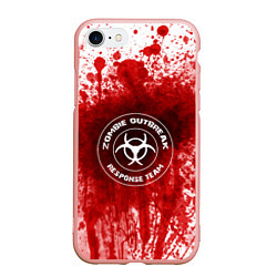 Чехол iPhone 7/8 матовый Zombie Outbreak, цвет: 3D-светло-розовый